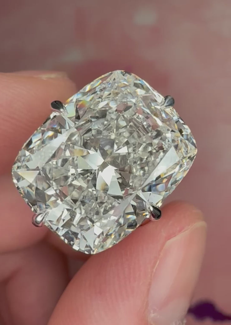 Ilena - 15 Carat Elongated Cushion Lab Grown Diamond Engagement Ring
