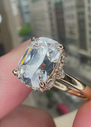 Freya 2 Carat Elongated Cushion Cut Lab Grown Diamond Engagement Ring Video