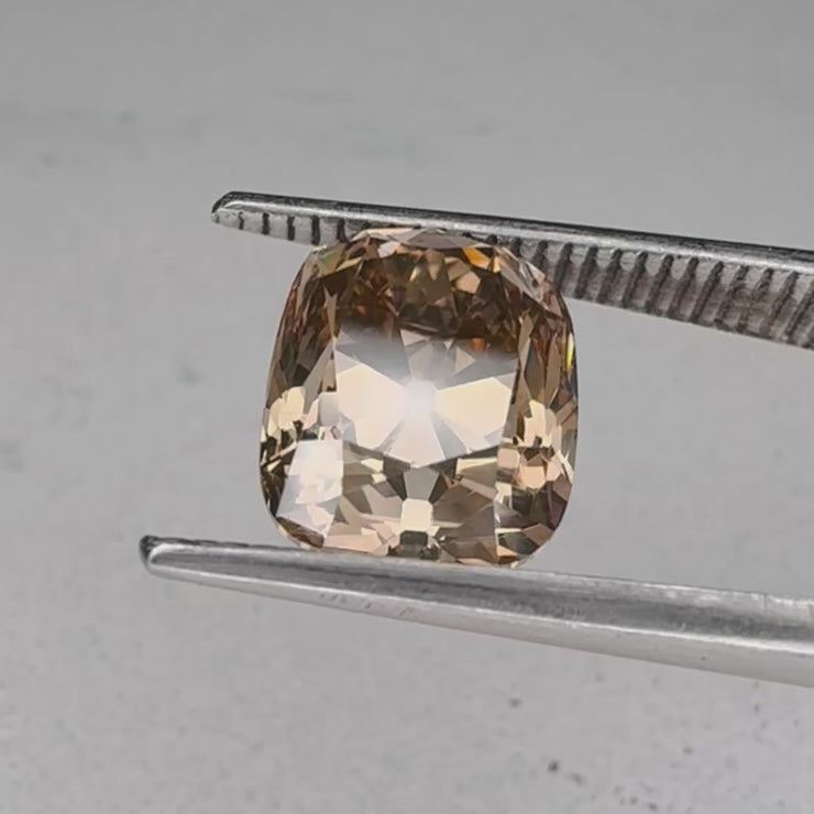 3.06 Carat Old Mine Cut Elongated Cushion Cut Champagne Diamond Video