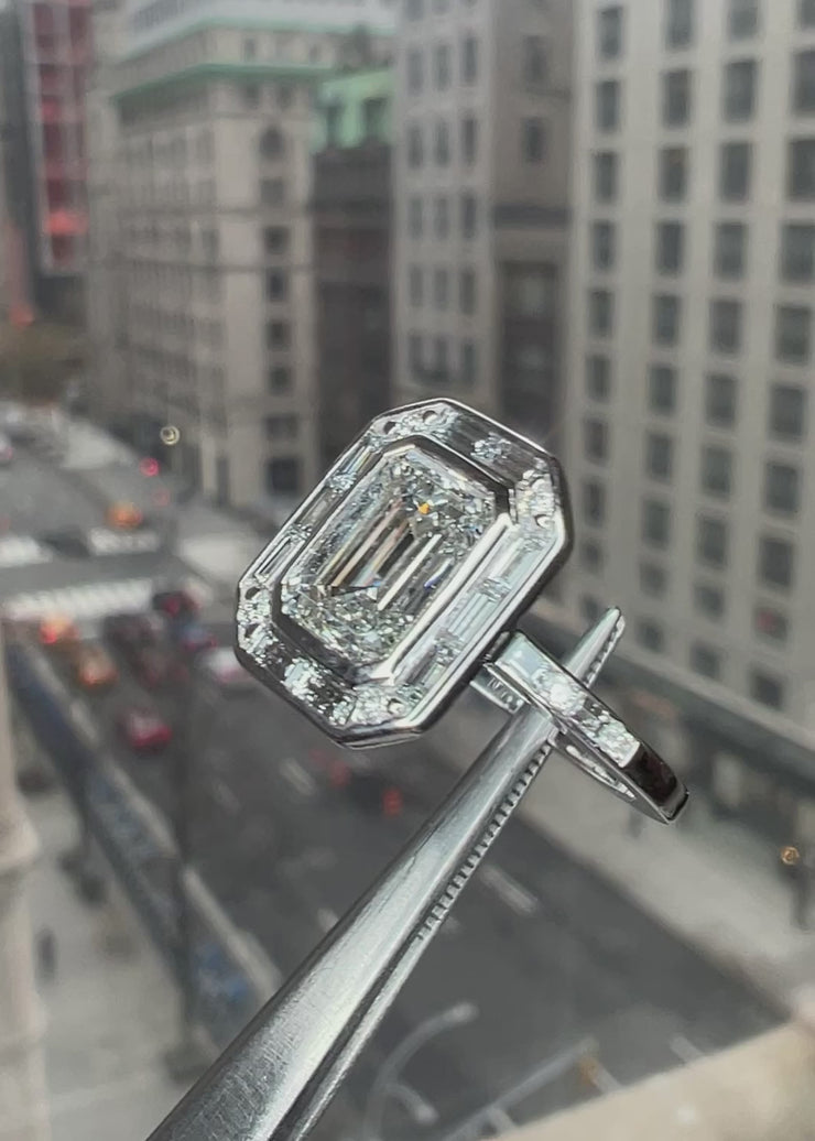 Elena II 2.01ct Emerald-Cut Lab Grown Diamond Engagement Ring