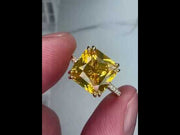 Video Of Amalia 4.61 Carat Natural Cushion-Cut Yellow Sapphire Engagement Ring Eco-Friendly 18k Yellow Gold