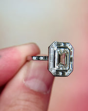 VIDEO: Emerald cut lab diamond engagement ring by Dana Walden NYC.