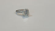Video of 5 carat conflict-free diamond engagement ring with micro pave band by DANA WALDEN NYC.