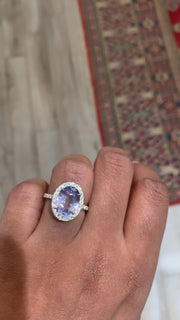 Unique Sapphire Engagement Ring Video On Hand
