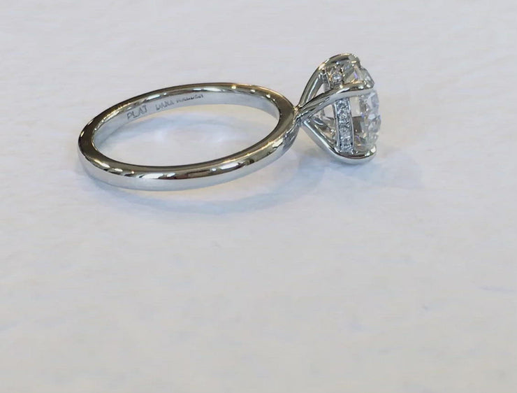 Video Gemma 2ct Diamond Solitaire with Secret Diamonds (Hidden Halo) in platinum