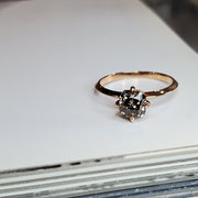 Champagne diamond solitaire engagement ring by Dana Walden Bridal.