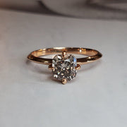 Champagne diamond solitaire engagement ring by DANA WALDEN BRIDAL.