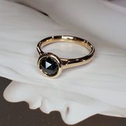 Rose cut black diamond engagement ring by DANA WALDEN BRIDAL.