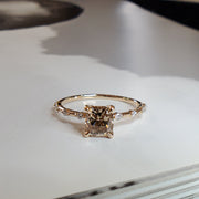Champagne diamond solitiare engagement ring- Australia Argyle Diamond Mine- DANA WALDEN BRIDAL
