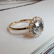 Alternate View Unique 2.44 Carat Heather Grey Diamond Engagement Ring - Salt and Pepper Diamond