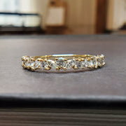Diamond wreath marquise and round diamond band by DANA WALDEN BRIDAL. 14k yellow gold wedding band.