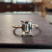 Emerald cut lab grown diamond engagement ring by DANA WALDEN BRIDAL.