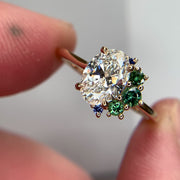 Video - Isla 1.60 Carat Lab Grown Diamond & Natural Sapphire Unique Halo Engagement Ring