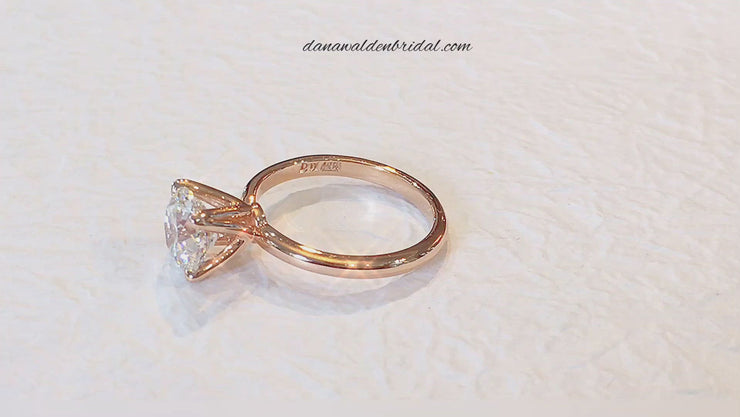 VIDEO Classic ASTRID diamond solitaire handmade by DANA WALDEN BRIDAL.