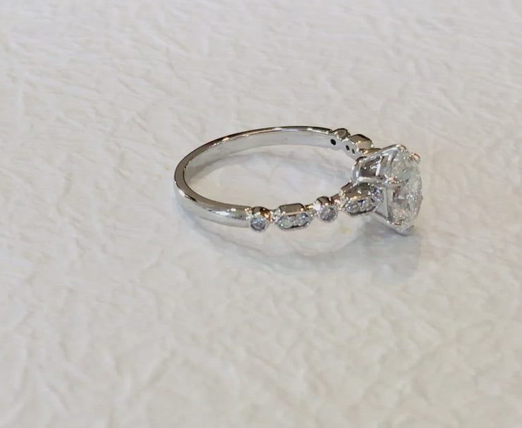 Video of oval diamond solitaire engagement ring by Dana Walden.
