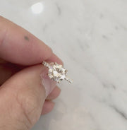 Video of the Ellis Diamond Solitaire engagement ring with micro pave band and "secret diamonds." Made by Dana Walden in New York City.