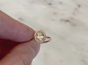 VIDEO Unique rose gold lab diamond halo engagement ring by DANA WALDEN.