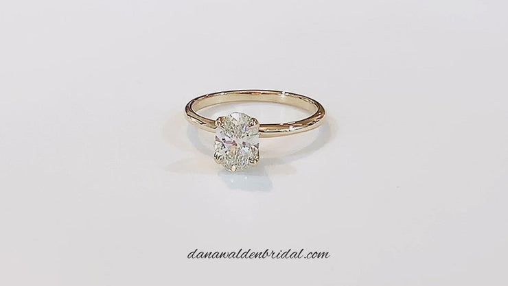 Video Oval diamond solitaire, SEREN, by Dana Walden Bridal.