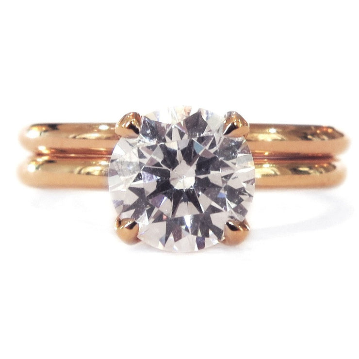 Astrid diamond solitaire bridal set in rose gold