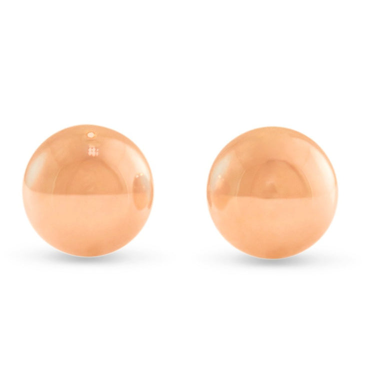6mm rose gold studs in sphere ball shape and high polish 