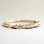 Arden Delicate Rose Gold & Diamond Wedding Band with Vintage Accents by Dana Walden Chin & Rad Chin in NYC