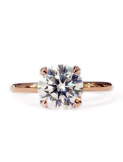 Astrid delicate diamond solitaire engagement ring in rose gold 