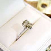 Ethical green diamond engagement ring by DANA WALDEN BRIDAL.