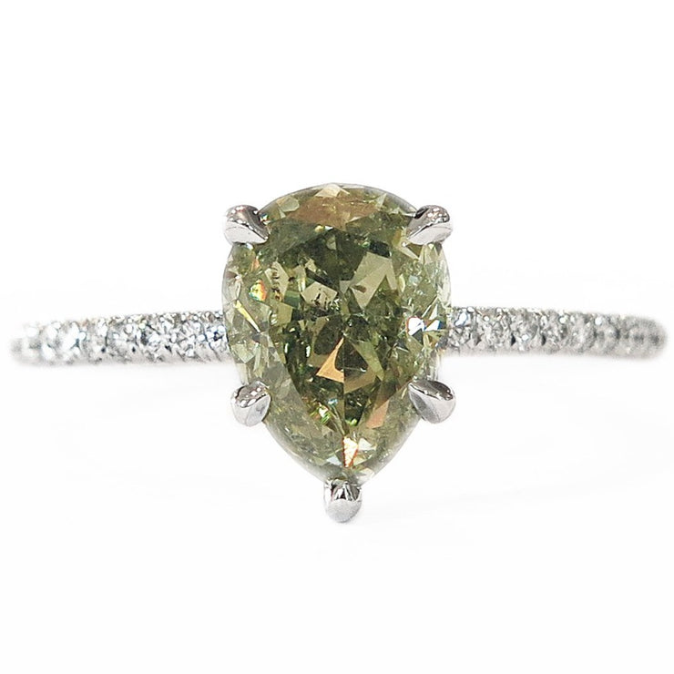 Ethical green diamond engagement ring by DANA WALDEN BRIDAL.