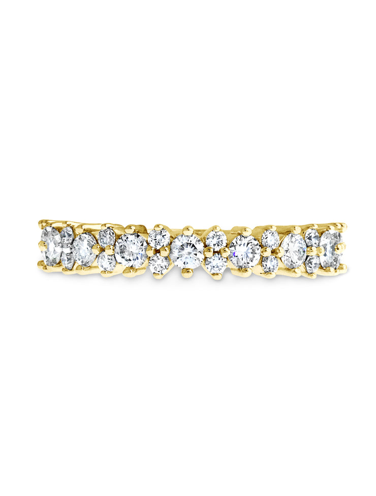 Yellow Gold Natural Diamond Wedding Band - Unqiue - NYC