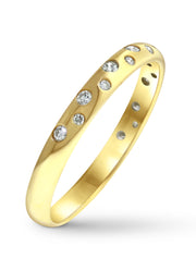 2.6mm yellow gold 'Calista' wedding band sprinkled with diamonds by Dana Walden Bridal nyc