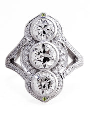 Charlotte Vertical Three Stone Diamond Ring in 14k White Gold by Dana Walden Bridal NYC