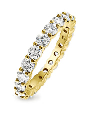 Side view of yellow gold diamond eternity band by DANA WALDEN