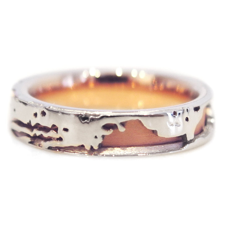 Dillon Mixed Metal Wedding Band in Rose Gold & Platinum - Nature Inspired by Dana Walden Bridal