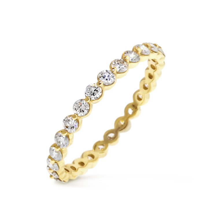 Bezel set diamond eternity band. Ethically handmade by Dana Walden NYC.