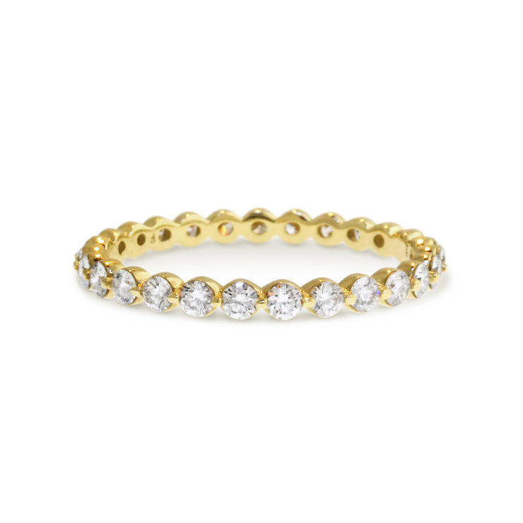 Bezel set diamond eternity band. Ethically handmade by Dana Walden NYC.