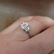 Emma Emerald Cut Diamond Three Stone Engagement Ring in White Gold by Dana Walden Bridal NYC