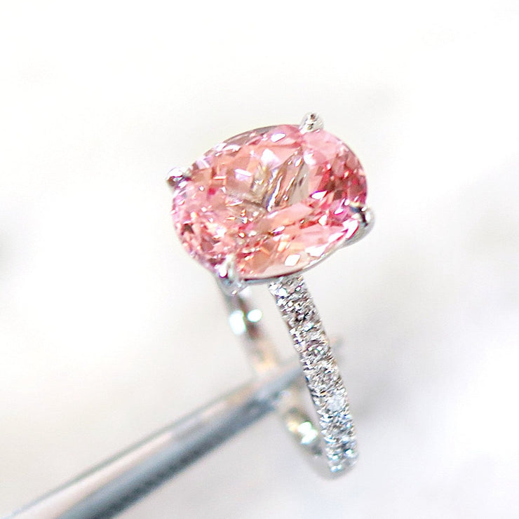 Padparadscha Sapphire Engagement Ring - Fanetta - Dana Walden Bridal - NYC