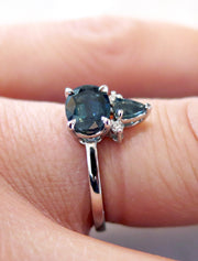 Florentine 1.90ctw Geometric Sapphire Engagement Ring