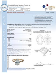 GAL Appraisal for Suzette 1.47 carat lab grown oval diamond engagement ring in 18k rose gold