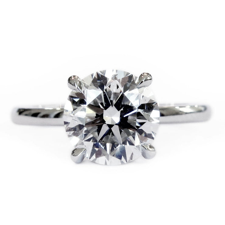 Gracie 1.5 carat diamond solitaire engagement ring with secret diamonds in platinum