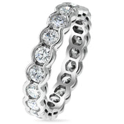 2 carat diamond eternity band 'Gilda' in white gold gold with a scalloped bezel by Dana Walden Bridal nyc - side view