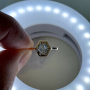 Henley Modern Hexagon Diamond Engagement Ring in Yellow Gold - Behind The Scenes