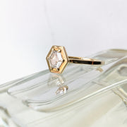 Henley Modern Hexagon Diamond Engagement Ring in Yellow Gold