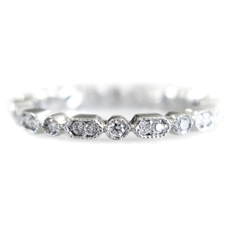 Stella Diamond Deco Wedding Band in White Gold by Dana Walden Bridal NYC