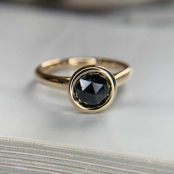 Rose cut black diamond engagement ring - unique rings by DANA WALDEN NYC