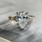 Lab diamond PETAL three stone engagement ring- DANA WALDEN BRIDAL