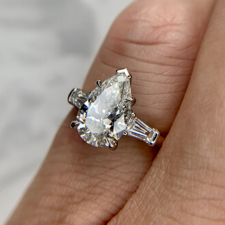 Lab diamond PETAL three stone engagement ring- DANA WALDEN BRIDAL
