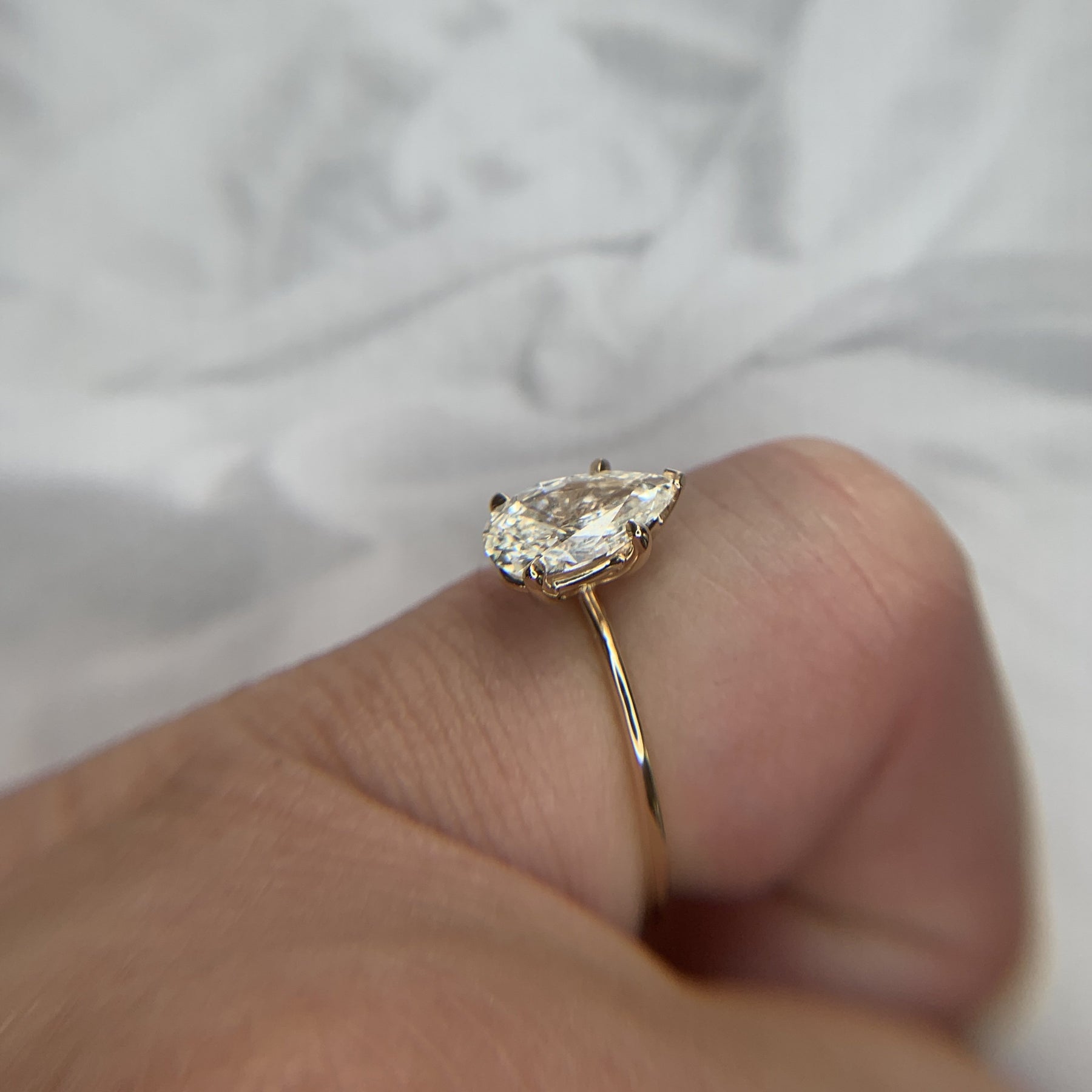 The Lola Pear Solitaire Engagement Ring – Marrow Fine