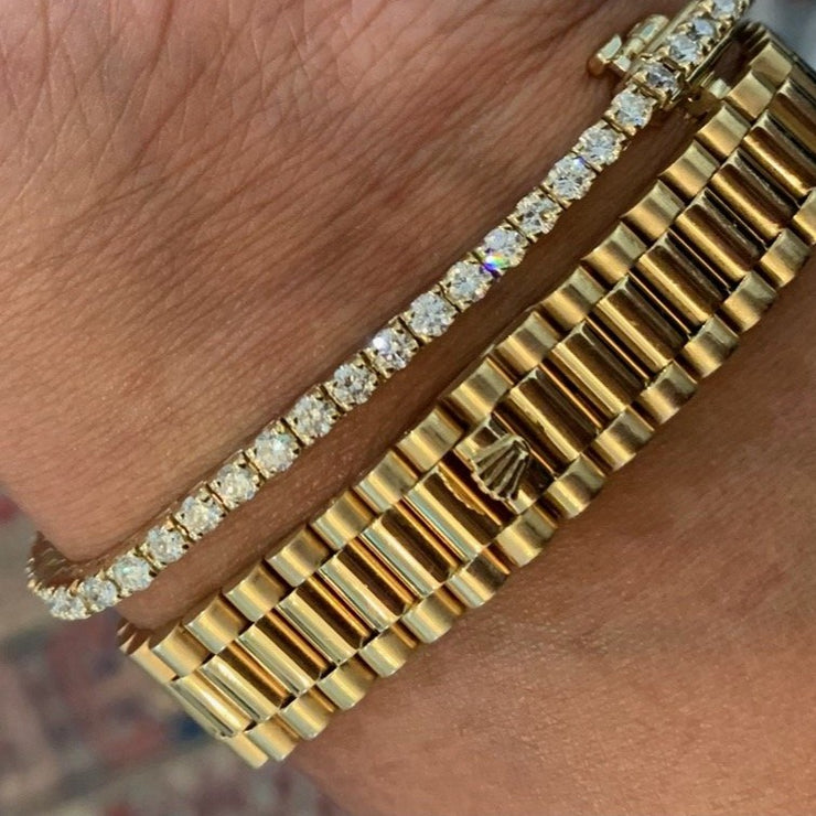 Diamond tennis bracelet with luxury watch- DANA WALDEN BRIDAL.