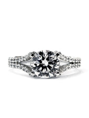 Venice handmade engagement ring with diamonds set in Platinum.